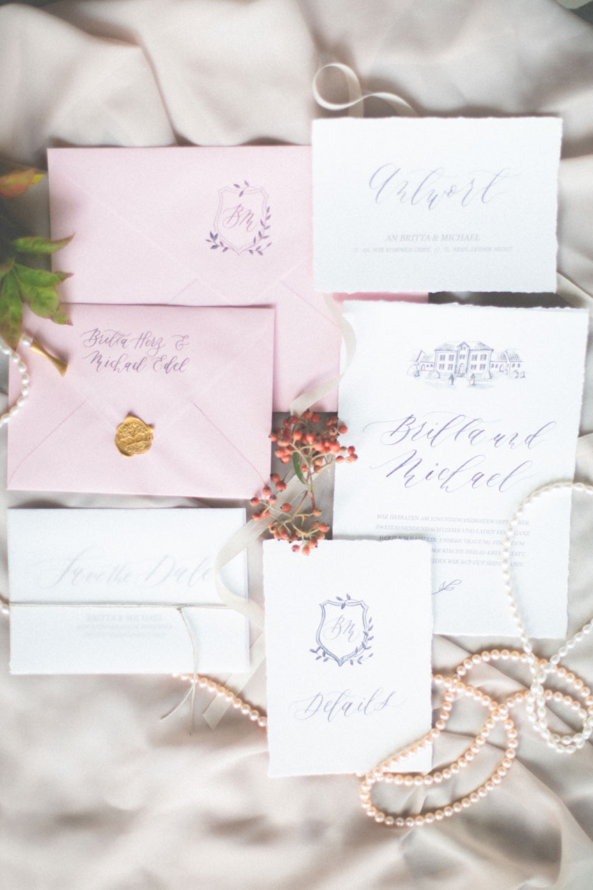 Hochzeitspapeterie für eine elegante Landhochzeit