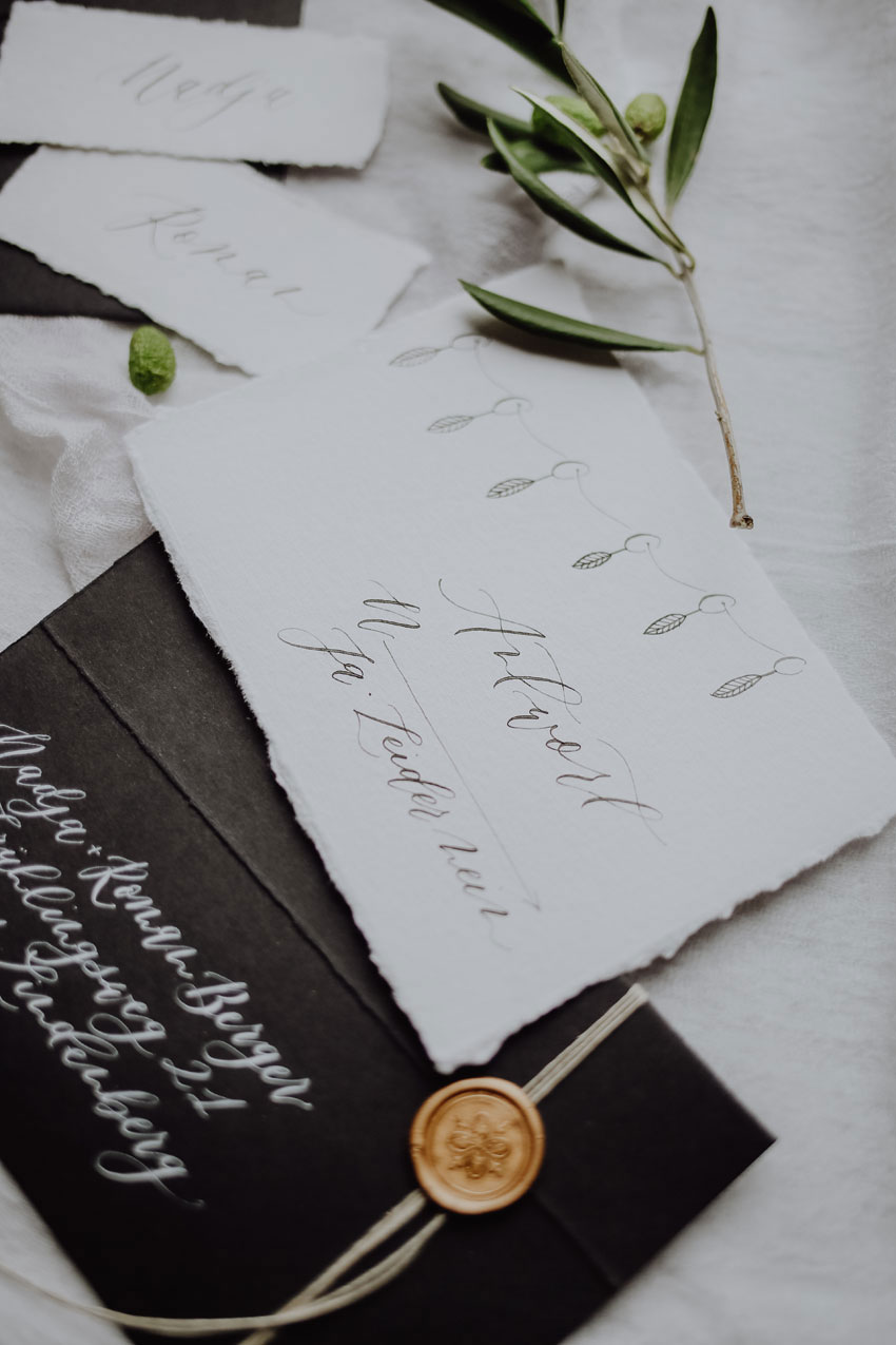 Boho Antwortkarte kalligrafiert