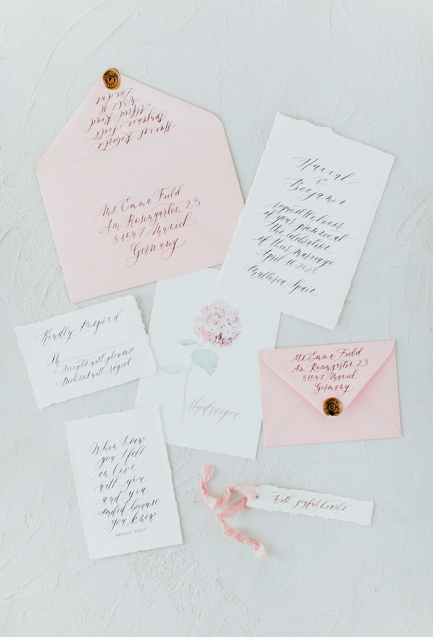 Hochzeitspapeterie Hortensie