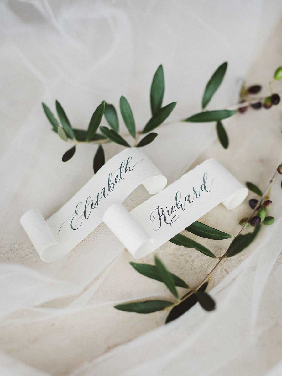 Mallorca Hochzeit Tischkarten