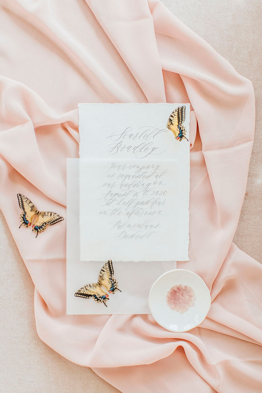 Fine Art Hochzeitseinladung Schmetterlinge