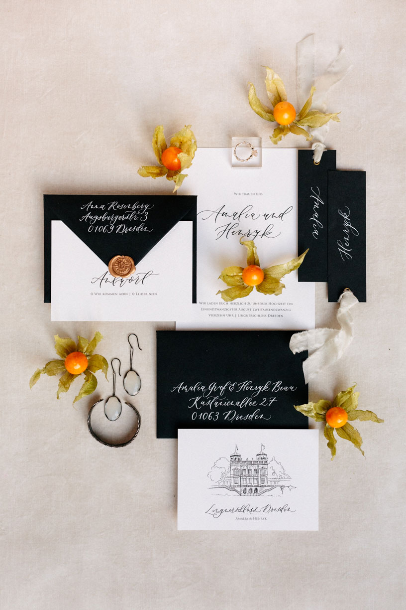 Hochzeitspapeterie Lingnerschloss Flatly