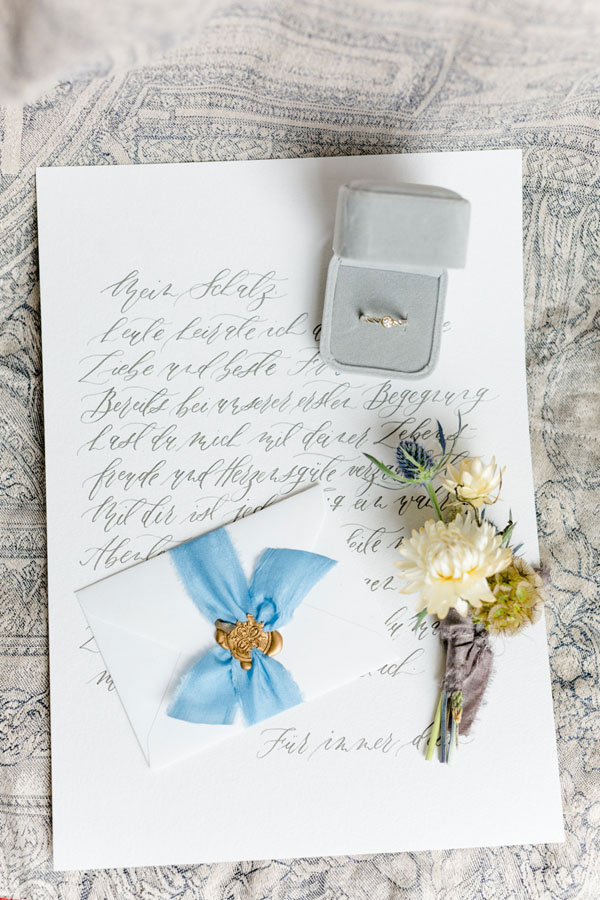 Liebesbrief Kalligrafie Flatlay