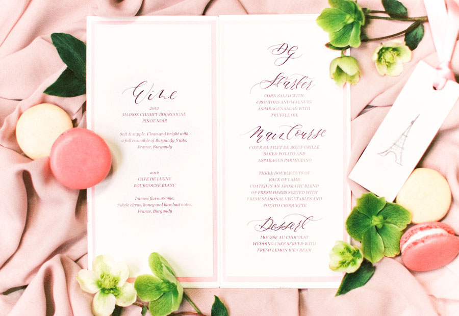 Paris Hochzeit Menü
