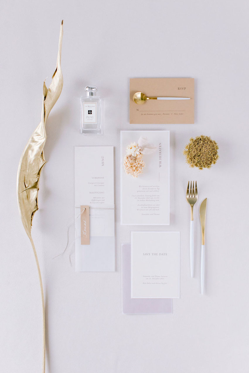 Minimalistische moderne Hochzeitspapeterie